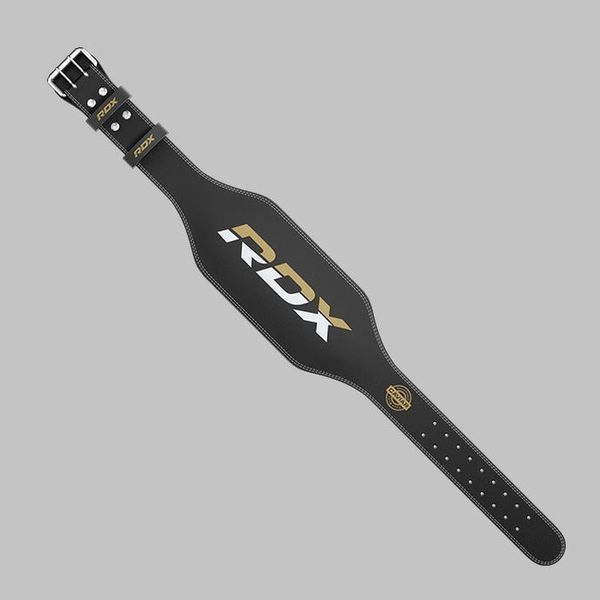Пояс для важкої атлетики RDX 6 шкіряний Black Gold XL WBS-6RB-XL фото