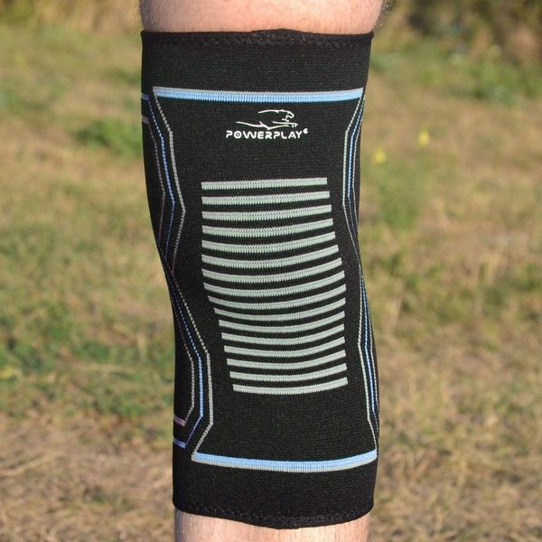 Наколінники спортивні PowerPlay PP-4099 Knee Support Чорно/Сині S/M (пара) PP_4099_S/M_Bl/Blue фото