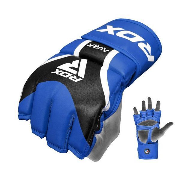 Рукавиці для ММА RDX AURA PLUS T-17 Blue/Black L GGR-T17UB-L+ фото