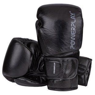 Боксерські рукавиці PowerPlay 3087 Magnum Чорні (натуральна шкіра) 10 унцій PP_3087_10oz_Black фото