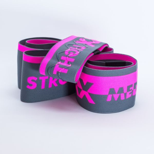 Набір тканевих гумок для фітнесу та спорту MadMax MFA-305 Hiploop set 3 pcs. Grey/Pink MFA-305-3set фото