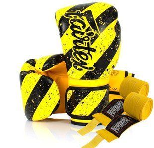 Боксерські рукавиці Fairtex BGV14Y Yellow/Black 14 унцій (бинти в комплекті) BGV14Y_14oz_Yellow/Black фото