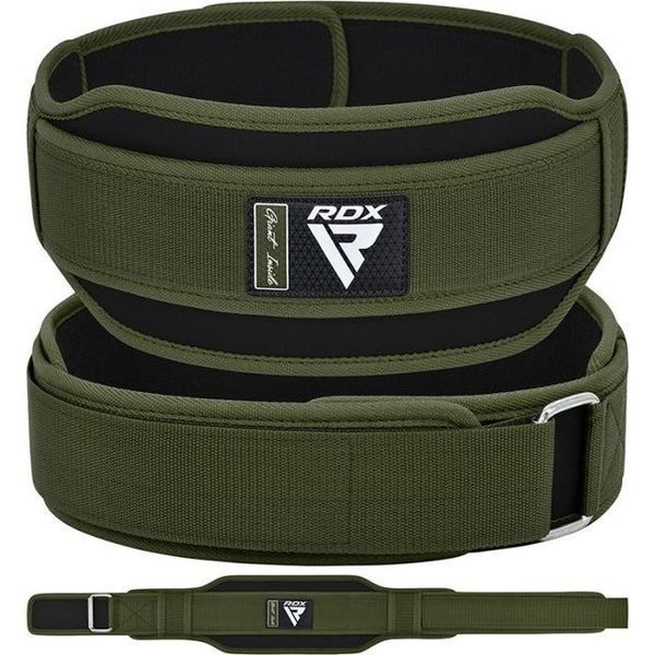 Пояс для важкої атлетики RDX RX5 Double Belt неопреновий Army Green L WBD-RX5AG-L фото