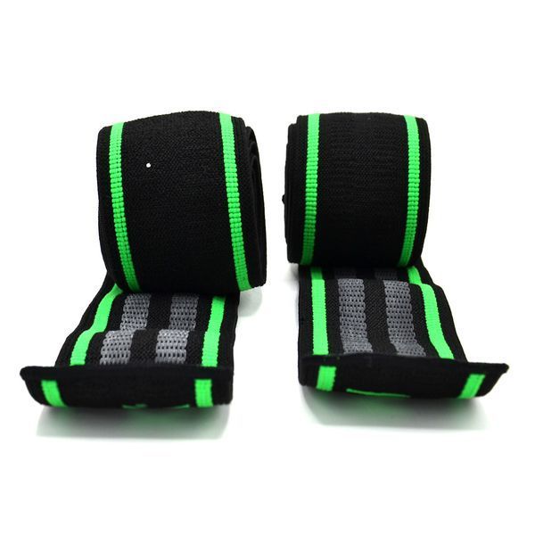 Бинти на коліна MadMax MFA-299 Non slide & slip knee wraps 2.0m Black/Green MFA-299-U фото