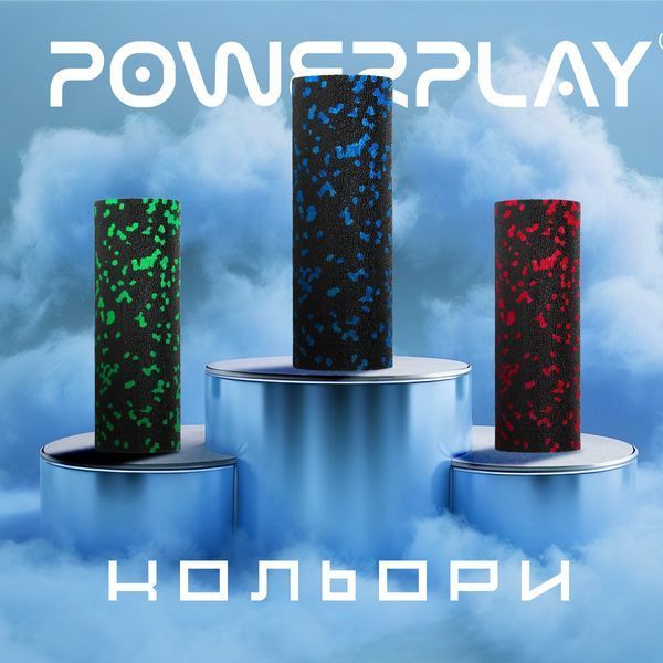 Масажний ролик (роллер) гладкий PowerPlay PP-4346 Mini EPP Foam Roller Чорно/Синій (15x5,3см.) PP_4346_Blue_(15*5) фото