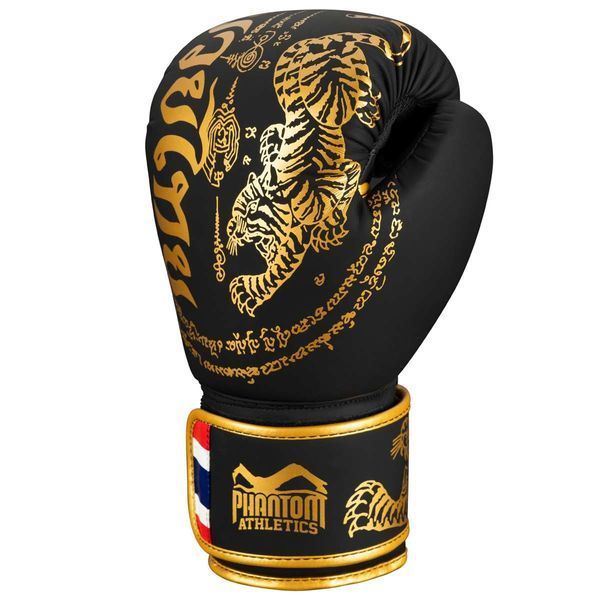 Боксерські рукавиці Phantom Muay Thai Black Gold 16 унцій (Бинти 4м. в подарунок) PHBG2938-16 фото