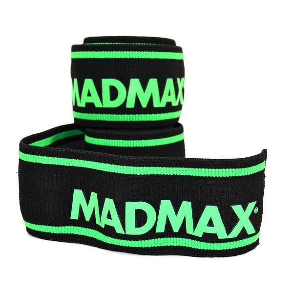 Бинти на коліна MadMax MFA-299 Non slide & slip knee wraps 2.0m Black/Green MFA-299-U фото