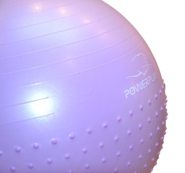 М'яч для фітнесу (фітбол) напівмасажний PowerPlay 4003 &Oslash;75 cm Gymball Бузковий + помпа PP_4003_75cm_Light-purple фото