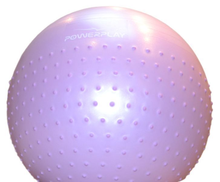 М'яч для фітнесу (фітбол) напівмасажний PowerPlay 4003 &Oslash;75 cm Gymball Бузковий + помпа PP_4003_75cm_Light-purple фото