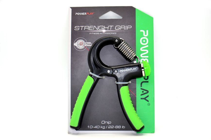 Еспандер кистьовий PowerPlay PP-4323 з регульованим навантаженням 10-40 кг. Strength Grip Чорно-зелений PP_4323_Bl/Green фото