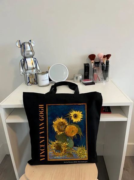 Екошопер чорний Vincent Van Gogh Six Sunflowers 10311027853 фото