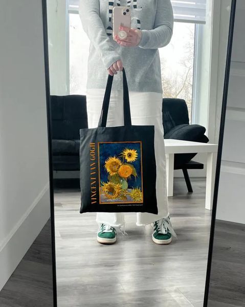 Екошопер чорний Vincent Van Gogh Six Sunflowers 10311027853 фото