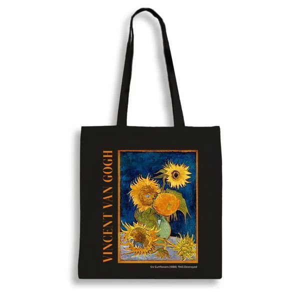 Екошопер чорний Vincent Van Gogh Six Sunflowers 10311027853 фото