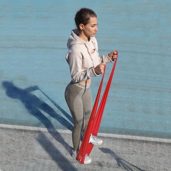 Стрічка-еспандер для спорту та реабілітації Power System PS-4122 Flat Stretch Band Level 2 Red (15-25кг.) PS_4122_Red фото