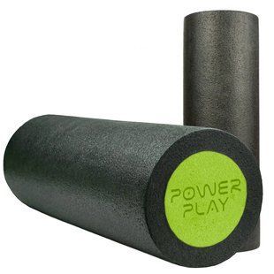 Масажний ролик (роллер) гладкий PowerPlay 4021 Fitness Roller Чорно-зелений (45x15см.) PP_4021_BL/Green_(45*15) фото