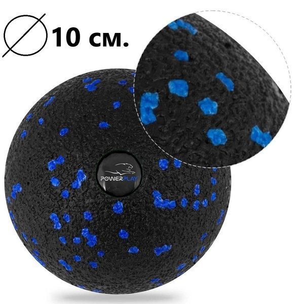 Набір для масажу та йоги PowerPlay PP_4093 EPP (3 м'ячики + валик масажер 15*5,3см.) Blue + резинка 7,5кг. PP_4093_Blue фото