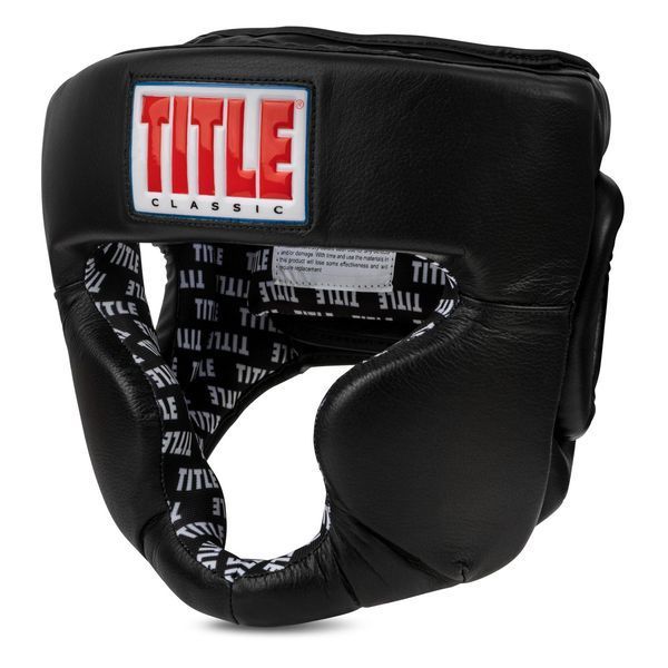 Боксерський шолом TITLE Classic Full Coverage Training Headgear 2.0 Black XL (капа в комплекті) CPHGF2 X BK фото