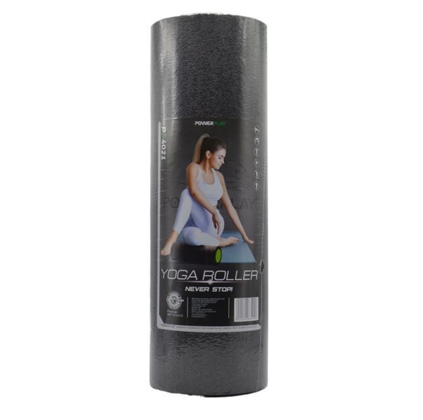 Масажний ролик (роллер) гладкий PowerPlay 4021 Fitness Roller Чорно-зелений (45x15см.) PP_4021_BL/Green_(45*15) фото