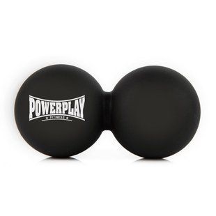 Масажний силіконовий подвійний м'яч PowerPlay PP-4355 Silicone Lacrosse Peanut Ball (6.3*12.6см.) Чорний PP-4355_Black фото