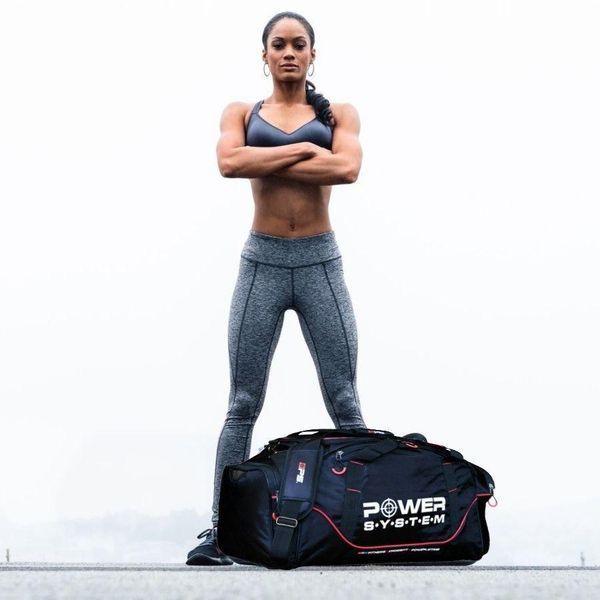 Спортивна сумка Power System PS-7010 Gym Bag Magna (65л.) Blak/Red 7010BR-4 фото