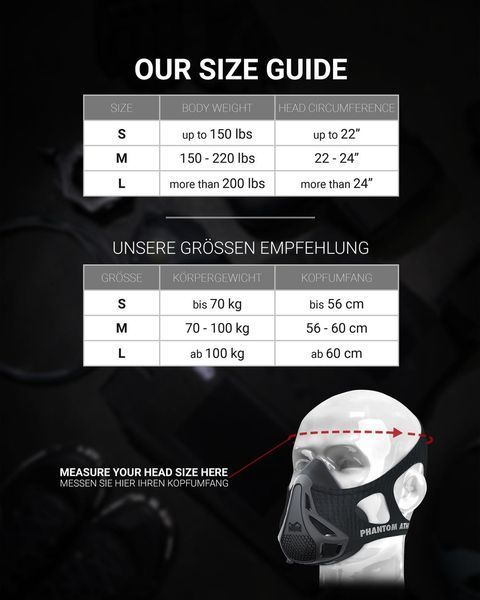 Маска для тренування дихання Phantom Training Mask Black L PHMASK1000-L фото