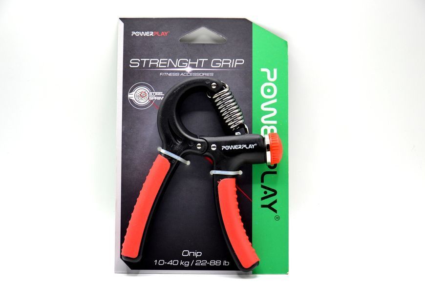 Еспандер кистьовий PowerPlay PP-4323 з регульованим навантаженням 10-40 кг. Strength Grip Чорно-червоний PP_4323_Bl/Red фото