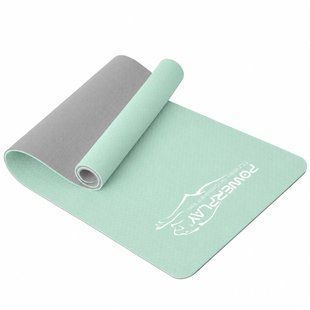 Килимок для йоги та фітнесу PowerPlay 4150 TPE Premium Performance Mat М'ятний (183x61x0.6 см.) PP_4150_Mint фото