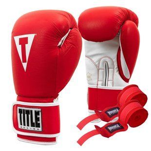 Боксерські рукавиці TITLE Boxing Pro Style Leather Gloves3.0 Red/White 16 oz (бинти 4м. в комплекті) TVVTG3 16 RD/WH фото