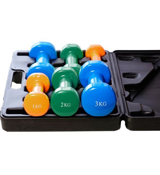 Набір гантелей в кейсі 12 кг. PowerPlay 4118 Fitness Dumbells (2шт.*1кг. 2шт.*2кг. 2шт.*3кг.) PP_4118_12kg фото