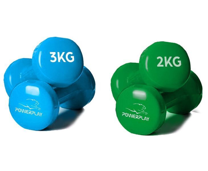 Набір гантелей в кейсі 12 кг. PowerPlay 4118 Fitness Dumbells (2шт.*1кг. 2шт.*2кг. 2шт.*3кг.) PP_4118_12kg фото