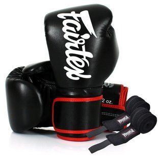 Боксерські рукавиці Fairtex BGV14 Black 14 унцій (бинти в комплекті) BGV14_14oz_Black фото