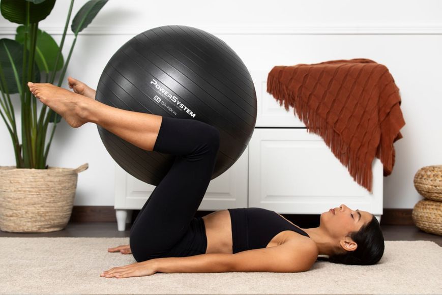 М'яч для фітнесу (фітбол) Power System PS-4012 &Oslash;65 cm PRO Gymball Black 4012BK-0 фото