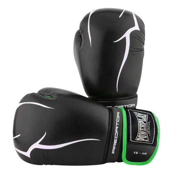 Боксерські рукавиці PowerPlay 3018 Jaguar Чорно-Зелені 16 унцій PP_3018_16oz_Black/Green фото
