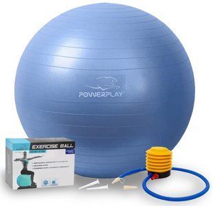 М'яч для фітнесу (фітбол) PowerPlay 4001 &Oslash;65 cm Gymball Синій + помпа PP_4001_65_Blue фото
