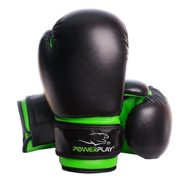 Боксерські рукавиці PowerPlay 3004 JR Classic Чорно-Зелені 6 унцій PP_3004JR_6oz_Black/Green фото