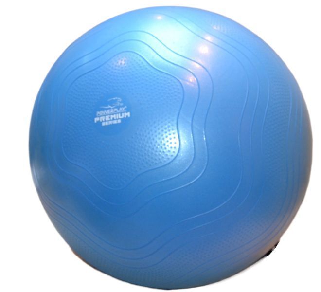 М'яч для фітнесу (фітбол) укріплений PowerPlay 4000 &Oslash;65 cm Premium Gymball Anti-Burst Синій + помпа PP_4000_65cm_Blue фото