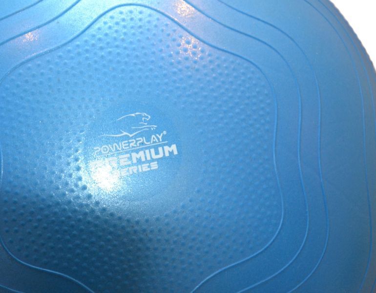 М'яч для фітнесу (фітбол) укріплений PowerPlay 4000 &Oslash;65 cm Premium Gymball Anti-Burst Синій + помпа PP_4000_65cm_Blue фото