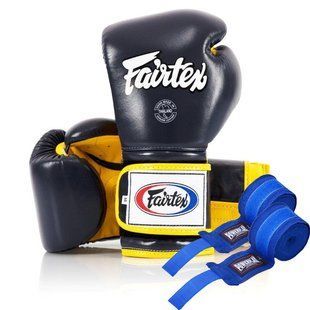 Боксерські рукавиці Fairtex BGV9 Mexican Blue/Yellow 10 унцій (бинти в комплекті) BGV9_Mexican_10oz_Blue/Y фото