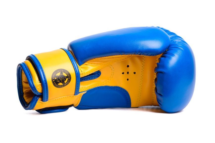 Боксерські рукавиці PowerPlay 3004 JR Classic Синьо-Жовті 6 унцій PP_3004JR_6oz_Blue/Yellow фото